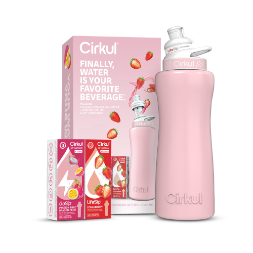 32oz. Blush Pink Stainless Steel Bottle Starter Kit - Cozy Bottle Pack